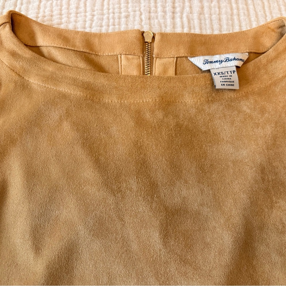 Tommy Bahama Tan Faux Suede Sheath Dress